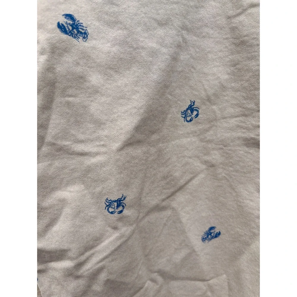 IZOD Saltwater Stretch Mens 46 Tan Khaki Blue Crab Lobster Embroidered Shorts
